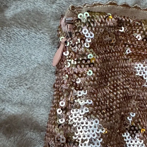 True Sequence MINI Skirt Size Small champaigne coloring Vintage 21 - Picture 6 of 11